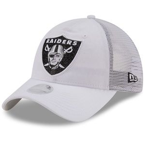 NWT New Era Twenty 9 Las Vegas Raiders Glammed Trucker White Hat. Adjustable.